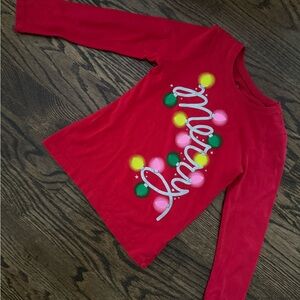 Super Cute Red Long Sleeve Merry Shirt * Worn Once